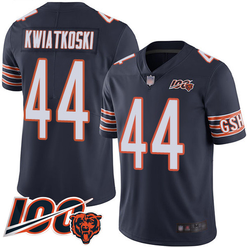 Chicago Bears Limited Navy Blue Men Nick Kwiatkoski Home Jersey NFL Football #44 100th Season->nfl t-shirts->Sports Accessory